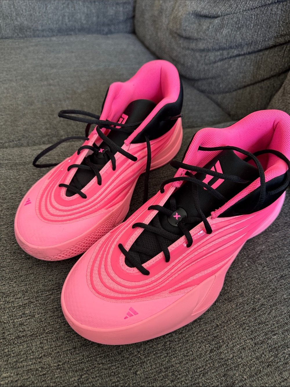 Adidas Neon Pink and Black Performance Sneakers
